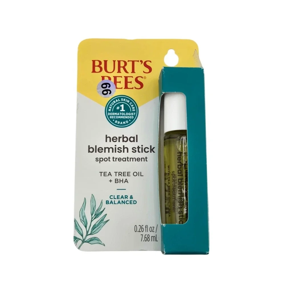 Burts Bees Herbal Blemish Stick Spot Treatment Tea Tree Oil BHA 0.26oz New NIP